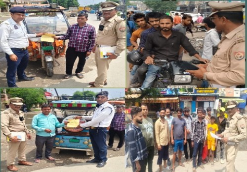 गौतम बुद्ध नगर की यातायात नियमों को लेकर यातायात पुलिस की बड़ी कार्यवाही